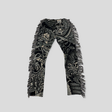 Load image into Gallery viewer, “LOVE KILLS SLOWLY” TAPESTRY PANTS
